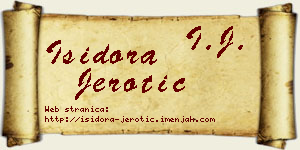 Isidora Jerotić vizit kartica
